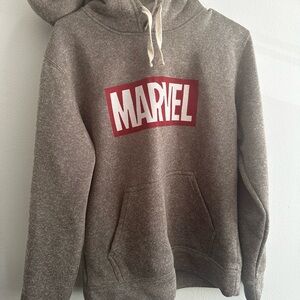 Unisex Marvel Logo Sweatshirt with Fleece lined Hoodie .